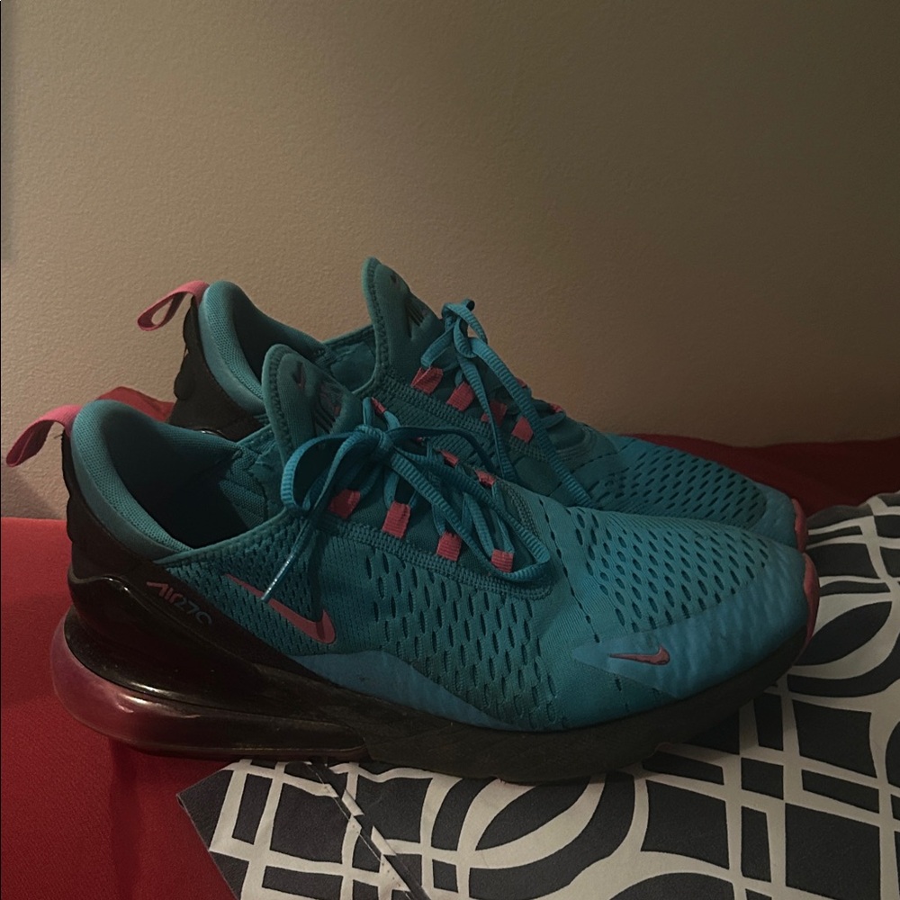 Teal and Pink Athletic Sneakers
